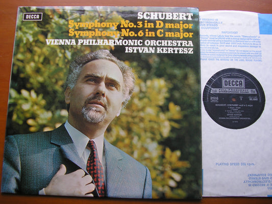 SCHUBERT: SYMPHONIES Nos. 3 & 6       KERTESZ / VIENNA PHILHARMONIC     SXL 6553