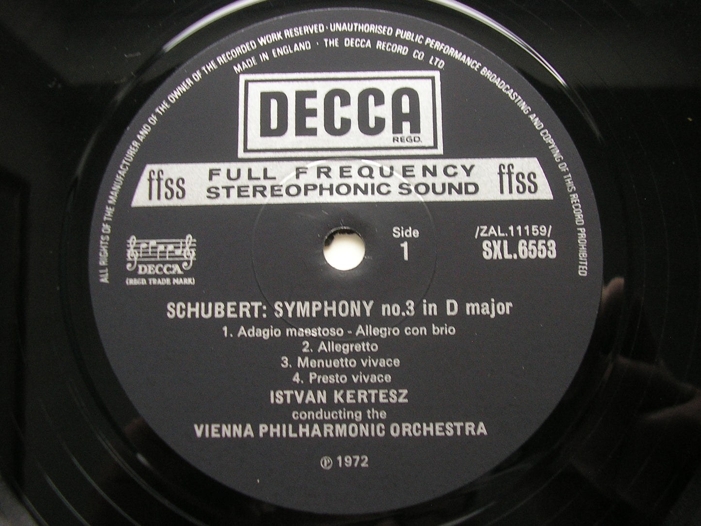 SCHUBERT: SYMPHONIES Nos. 3 & 6 KERTESZ / VIENNA PHILHARMONIC SXL 6553