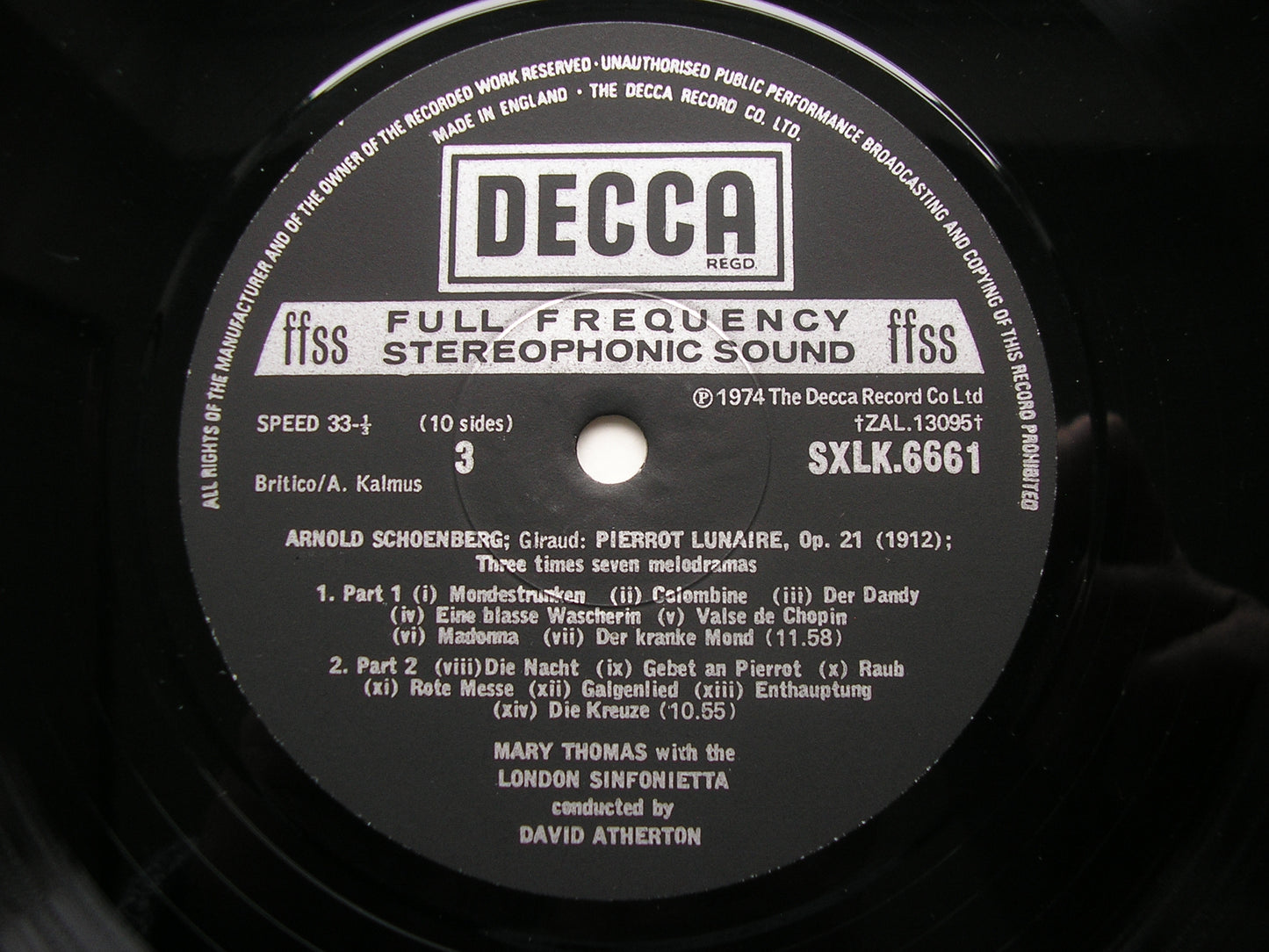 SCHOENBERG: COMPLETE WORKS FOR CHAMBER ENSEMBLE     ATHERTON / LONDON SINFONIETTA      SXLK 6660 - 4