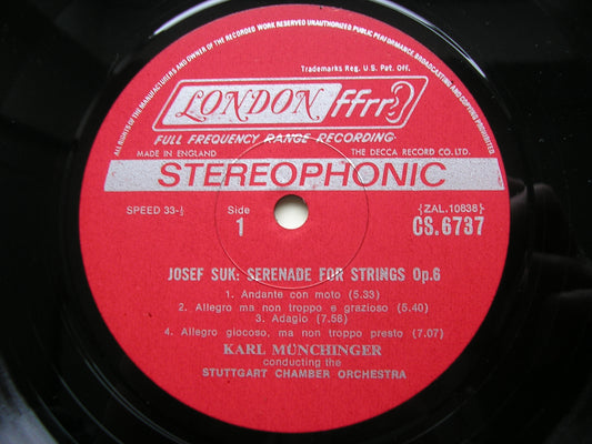SUK: SERENADE / WOLF: ITALIAN SERENADE / STRAUSS: SEXTET from CAPRICCIO     MUNCHINGER / STUTTGART CHAMBER ORCHESTRA    CS 6737