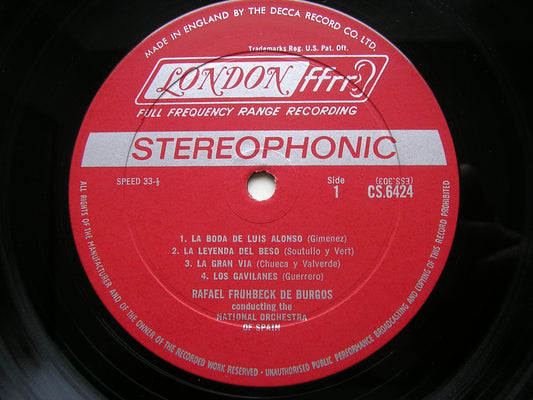 SPANISH ORCHESTRAL MUSIC from ZARZUELAS    FRUHBECK DE BURGOS / NATIONAL ORCHESTRA OF SPAIN     CS 6424