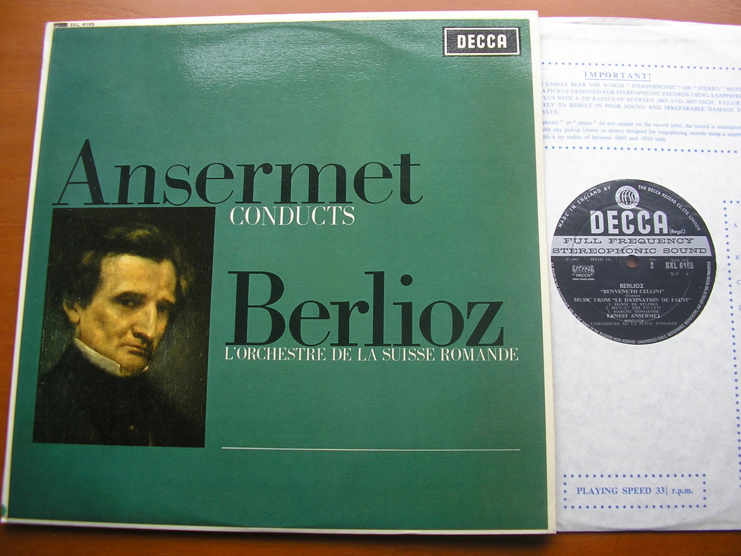 ANSERMET CONDUCTS BERLIOZ: FOUR OVERTURES / LA DAMNATION DE FAUST excerpts ANSERMET / SUISSE ROMANDE SXL 6165