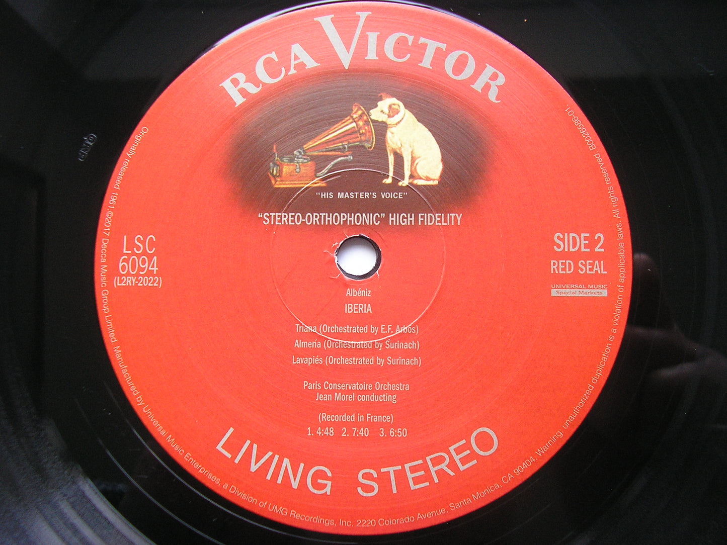 ALBENIZ: IBERIA / RAVEL: RAPSODIE ESPAGNOLE     MOREL / PARIS CONSERVATOIRE ORCHESTRA    ANALOGUE PRODUCTIONS /  LSC 6094