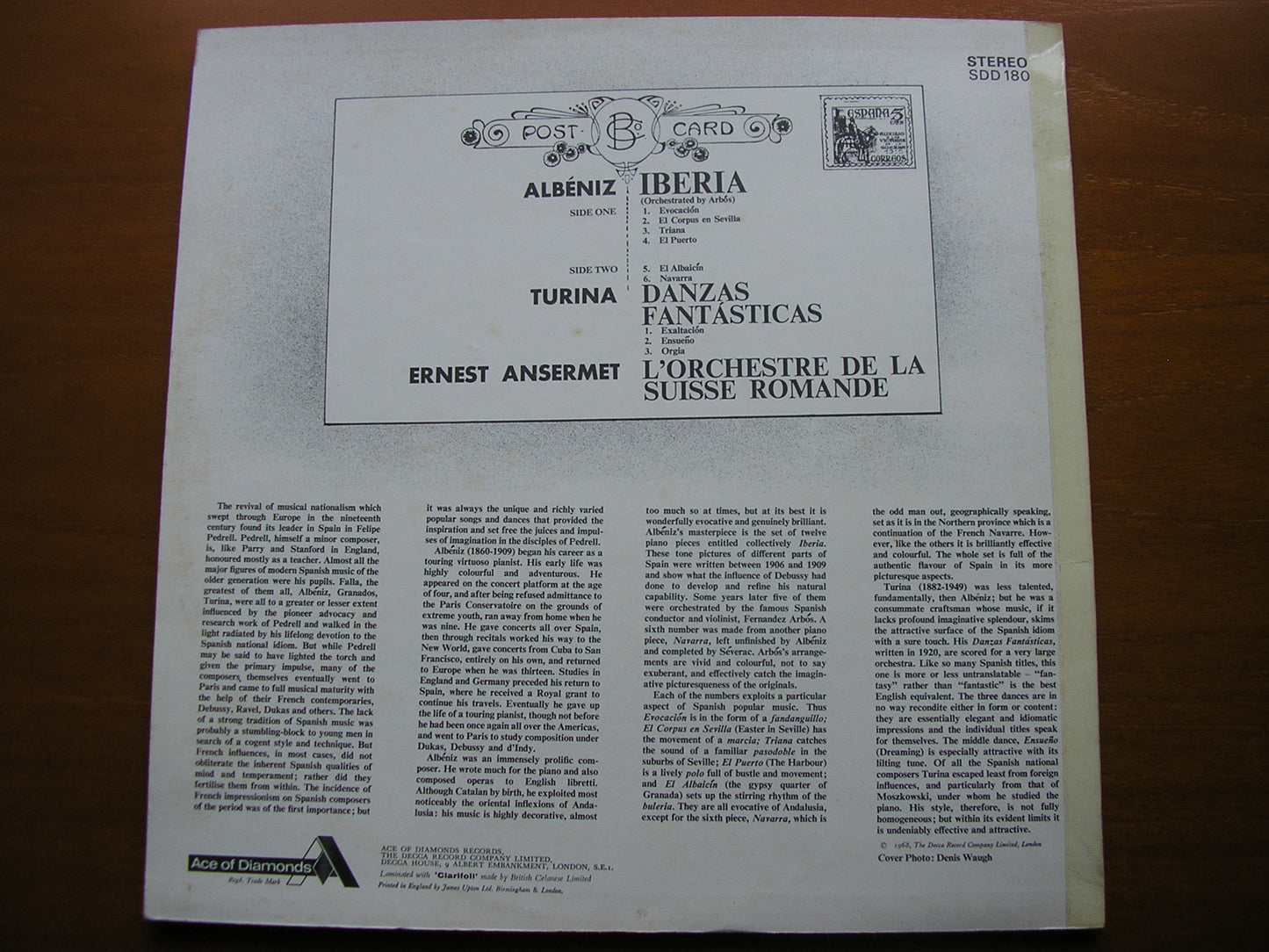 ALBENIZ: IBERIA / TURINA: DANZAS FANTASTICAS     ANSERMET / SUISSE ROMANDE     SDD 180
