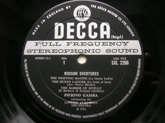 ROSSINI: FIVE OVERTURES     GAMBA / LONDON SYMPHONY    SXL 2266