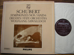 SCHUBERT: THE SYMPHONIES / TWO OVERTURES    SAWALLISCH / DRESDEN STATE ORCHESTRA   PHILIPS 5 LP