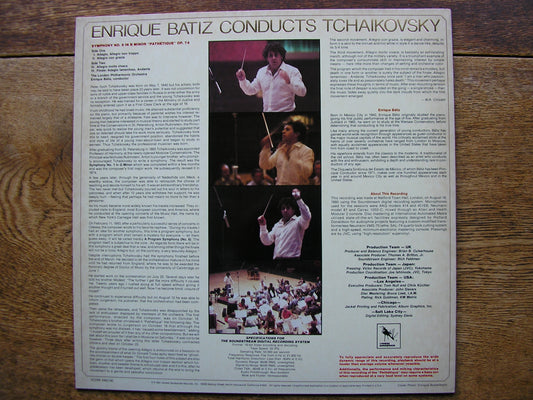 TCHAIKOVSKY: SYMPHONY No. 6  ENRIQUE BATIZ / LONDON PHILHARMONIC ORCHESTRA   VCDM 10000.140