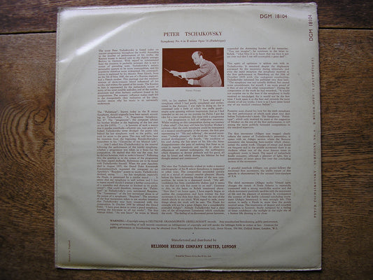 TCHAIKOVSKY: SYMPHONY No. 6  FERENC FRICSAY / BERLIN PHILHARMONIC ORCHESTRA  DGM 18104