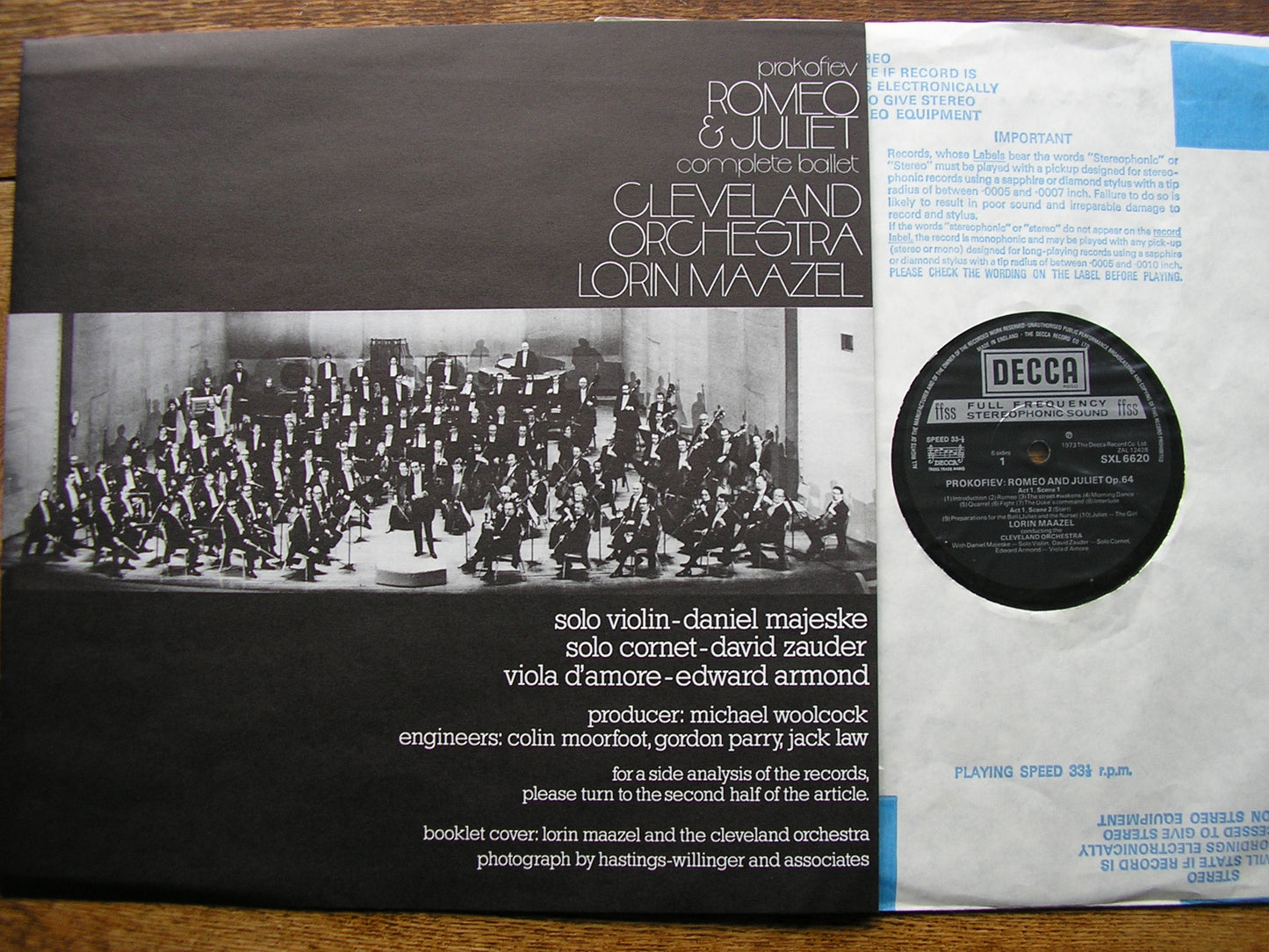PROKOFIEV: ROMEO & JULIET  Complete Ballet    MAAZEL / CLEVELAND   SXL 6620 / 2