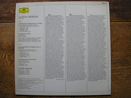 WEBERN: STRING QUARTETS / SIX BAGATELLES  LA SALLE QUARTET   2530 284