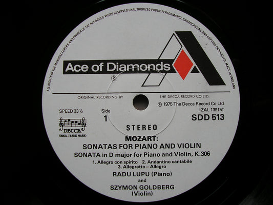 MOZART: THE COMPLETE SONATAS FOR VIOLIN & PIANO   RADU LUPU / SZYMON GOLDBERG    SDD 513 - 518