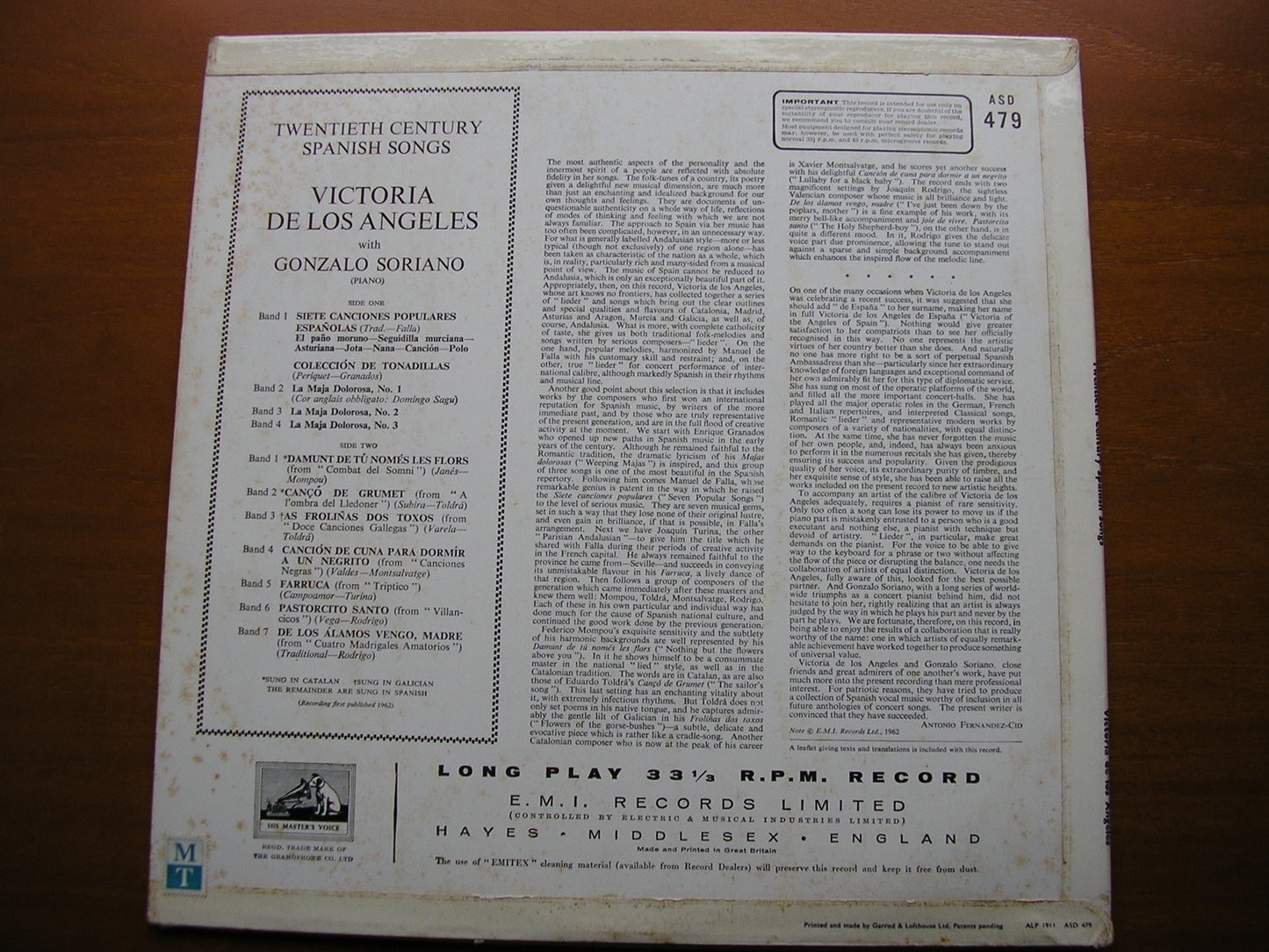 20th CENTURY SPANISH SONGS DE LOS ANGELES / SORIANO ASD 479