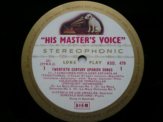 20th CENTURY SPANISH SONGS   DE LOS ANGELES / SORIANO    ASD 479