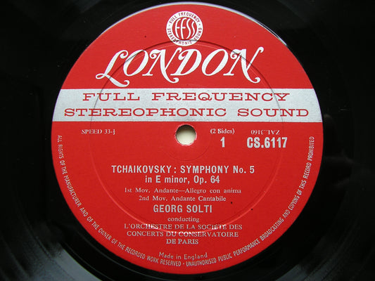 TCHAIKOVSKY: SYMPHONY No. 5    SOLTI / PARIS CONSERVATOIRE ORCHESTRA    CS 6117