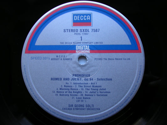 PROKOFIEV: ROMEO & JULIET excerpts / SYMPHONY No. 1 SOLTI / CHICAGO SYMPHONY SXDL 7587