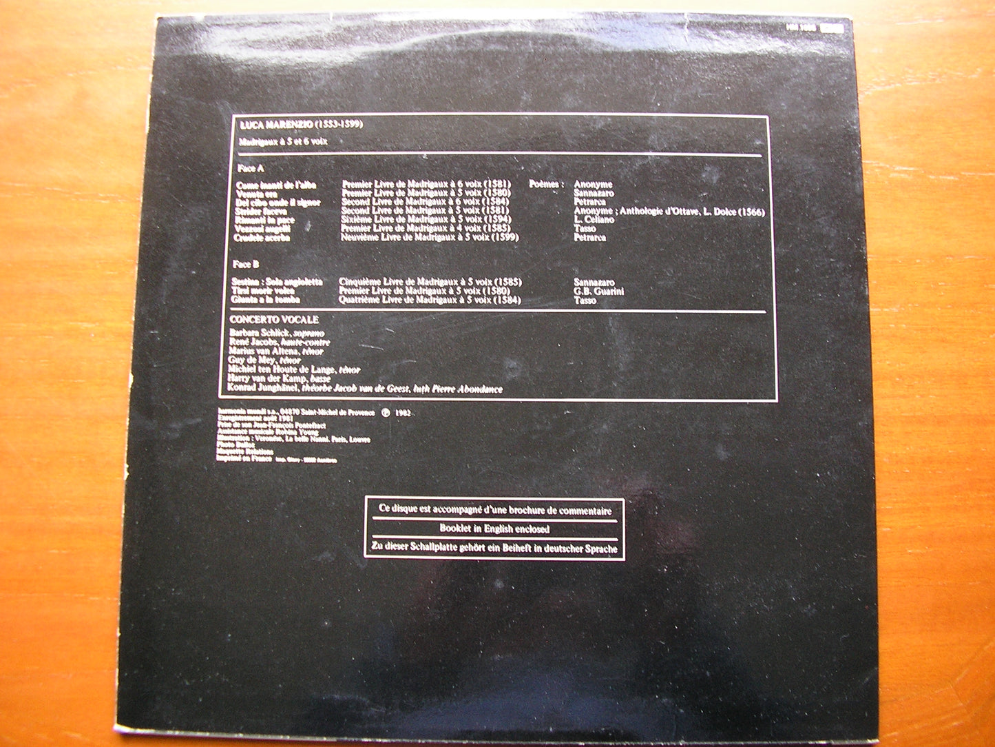 MARENZIO: MADRIGALS FOR 5 & 6 VOICES     CONCERTO VOCALE / JACOBS    HM 1065