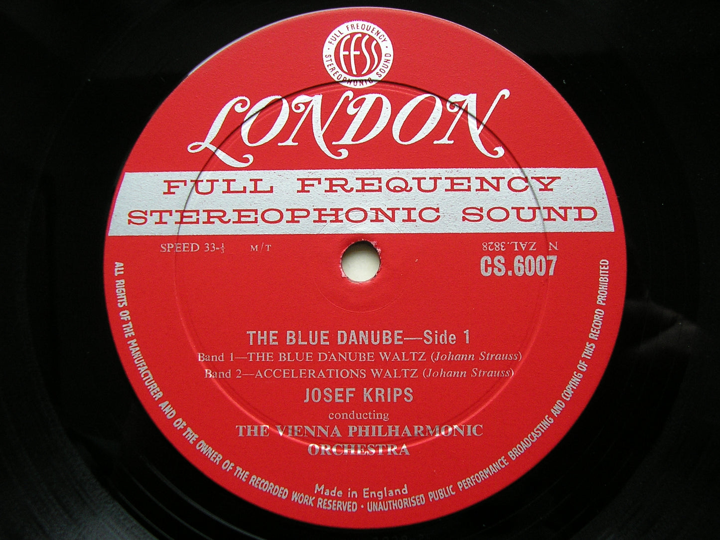 STRAUSS: THE BLUE DANUBE JOSEF KRIPS / VIENNA PHILHARMONIC CS 6007
