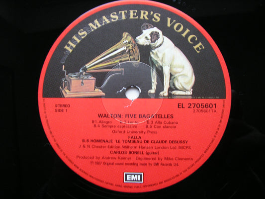 CARLOS BONELL PLAYS 20th CENTURY MUSIC FOR GUITAR: FALLA / WALTON / GINASTERA / BRITTEN 27 0560