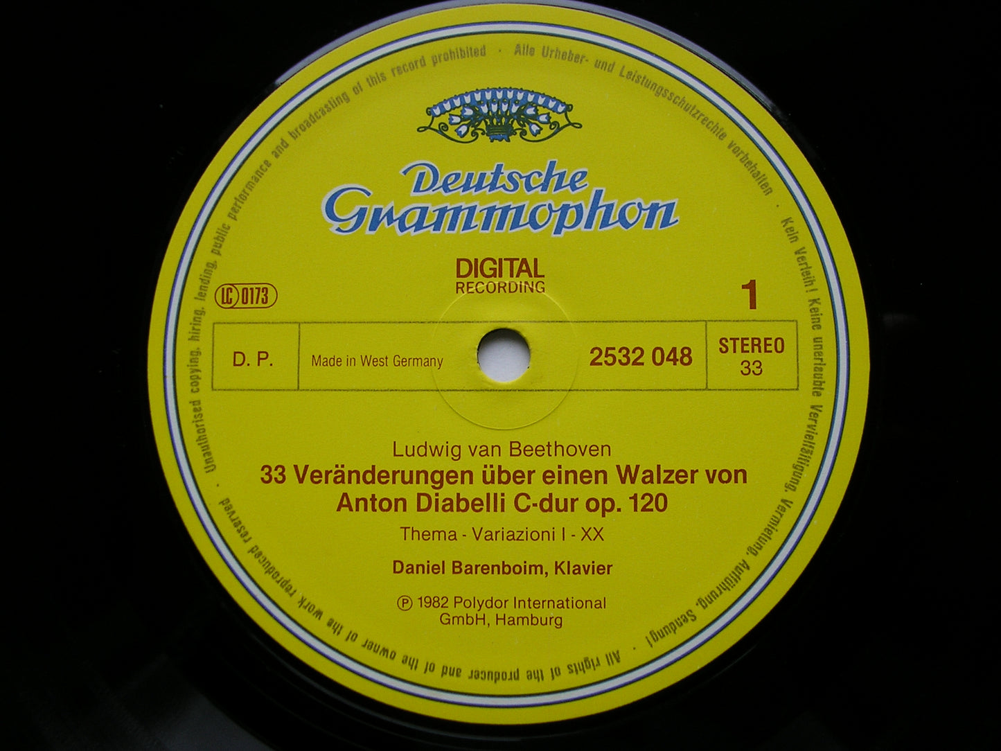 BEETHOVEN: DIABELLI VARIATIONS DANIEL BARENBOIM 2532 048
