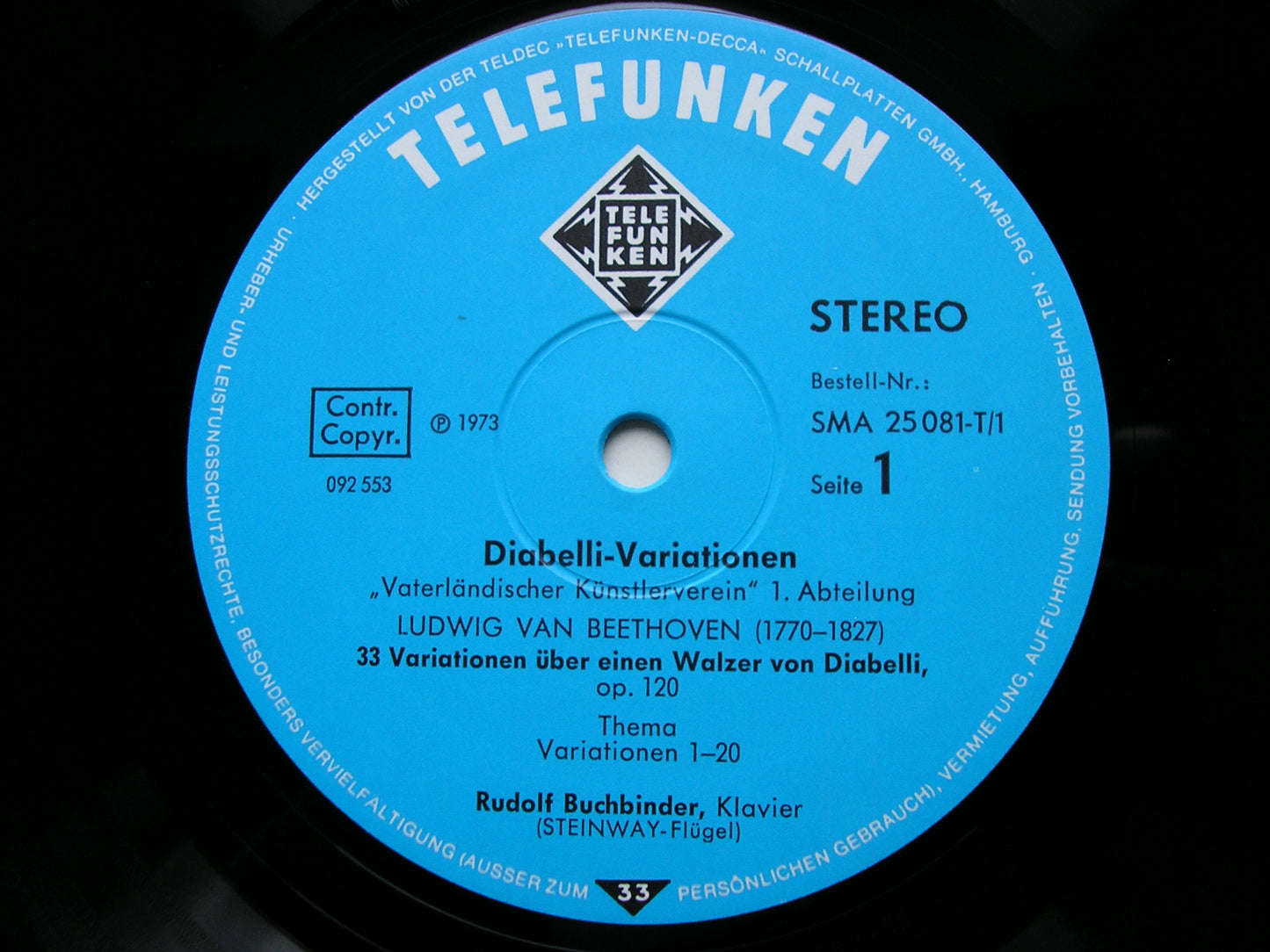 THE COMPLETE DIABELLI VARIATIONS: BEETHOVEN / LISZT / CZERNY / HUMMEL / SCHUBERT / ET AL     RUDOLF BUCHBINDER   3 LP    SMA  25081 - 3