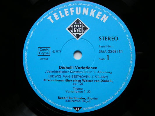 THE COMPLETE DIABELLI VARIATIONS: BEETHOVEN / LISZT / CZERNY / HUMMEL / SCHUBERT / ET AL     RUDOLF BUCHBINDER   3 LP    SMA  25081 - 3
