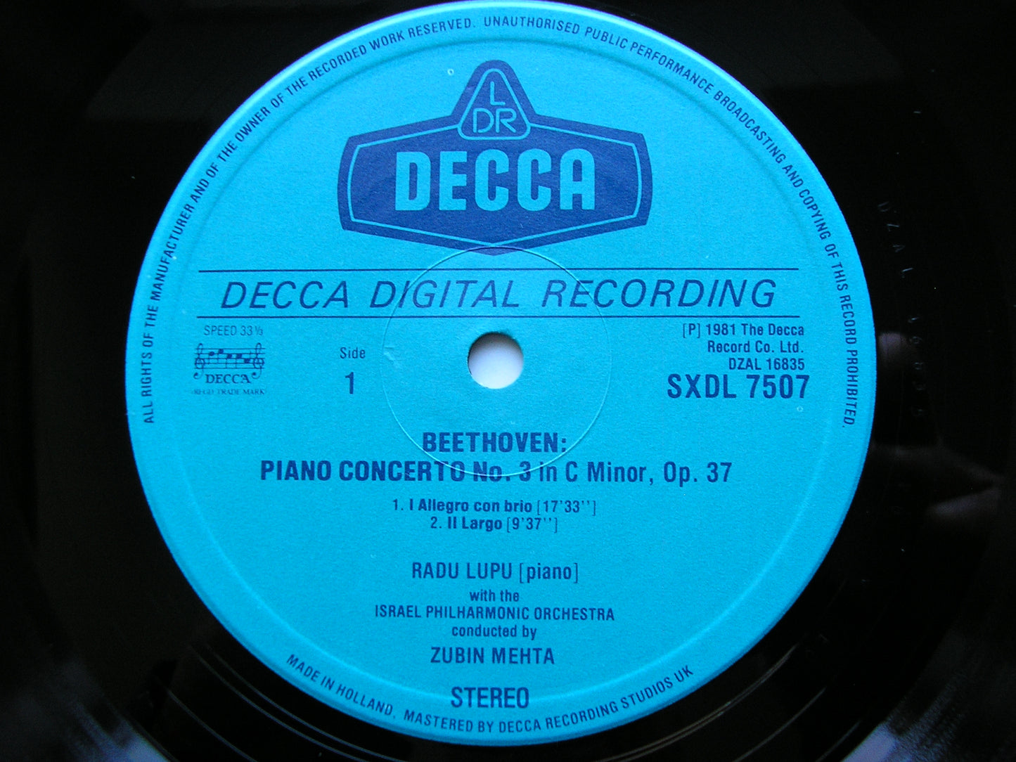 BEETHOVEN: THE PIANO CONCERTOS    RADU LUPU / ISRAEL PHILHARMONIC / MEHTA    4 LP SET