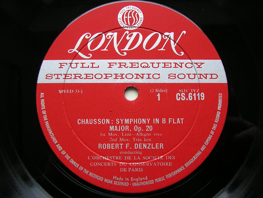 CHAUSSON: SYMPHONY / BERLIOZ: OVERTURE Benvenuto Cellini      DENZLER / PARIS CONSERVATOIRE      CS 6119