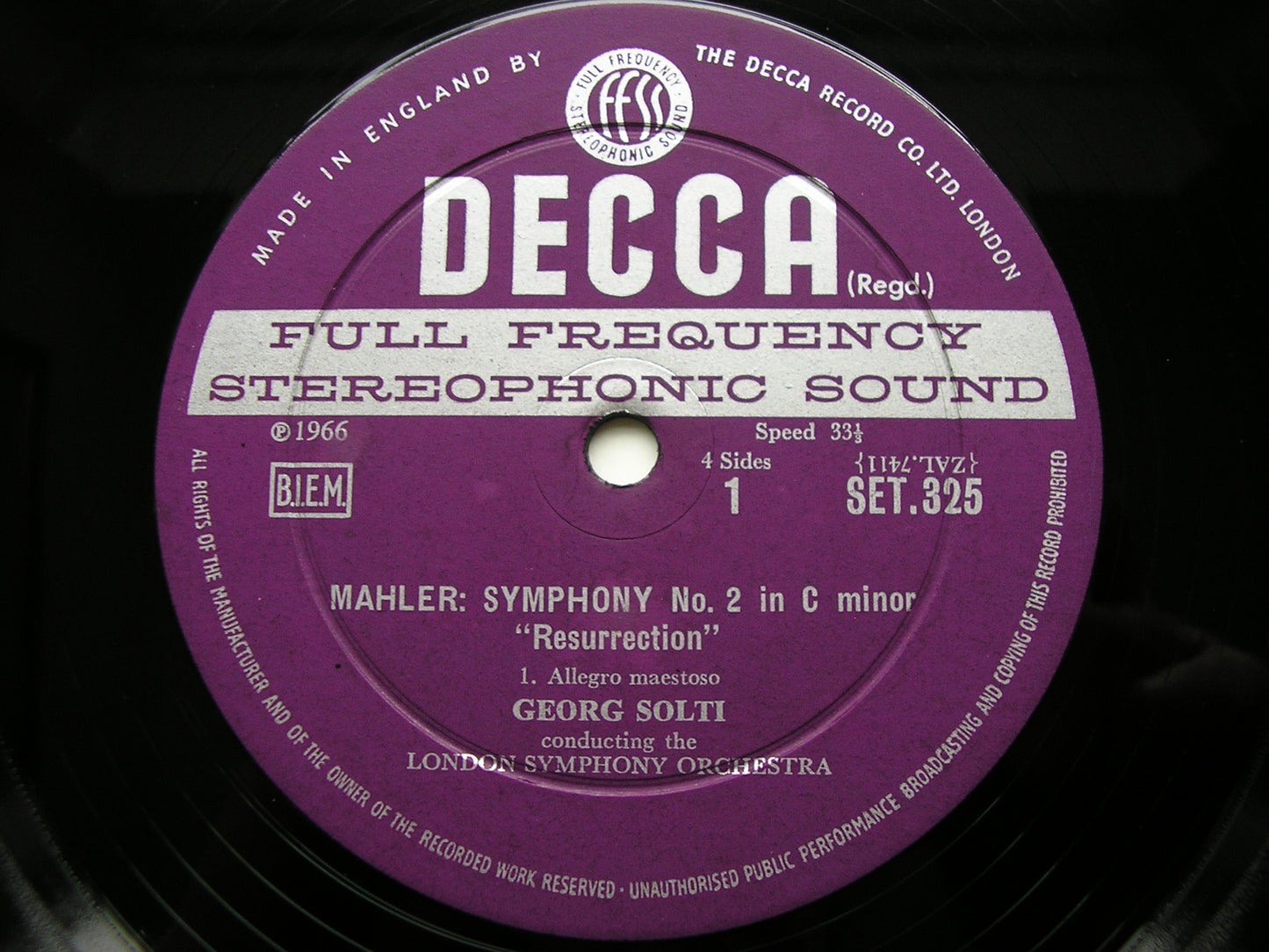 MAHLER: SYMPHONY No. 2 'Resurrection' HARPER / WATTS / LONDON SYMPHONY ORCHESTRA / SOLTI SET 325 - 6