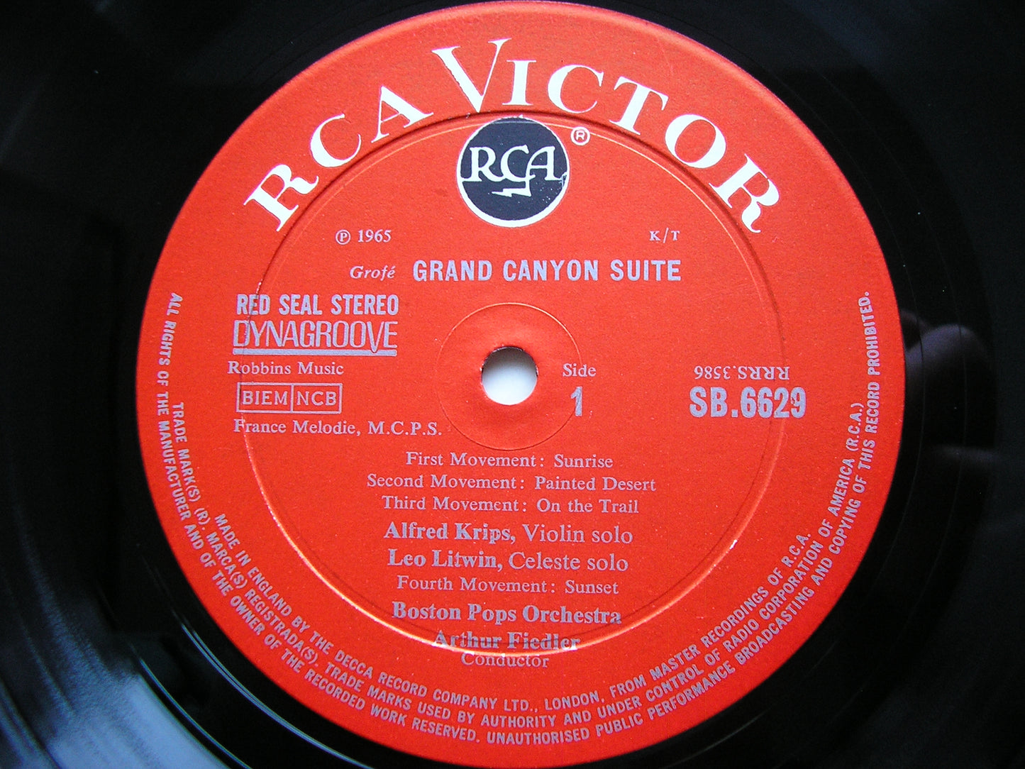 GROFE: GRAND CANYON SUITE / BERNSTEIN: OVERTURE 'Candide'     FIEDLER / BOSTON POPS     SB 6629