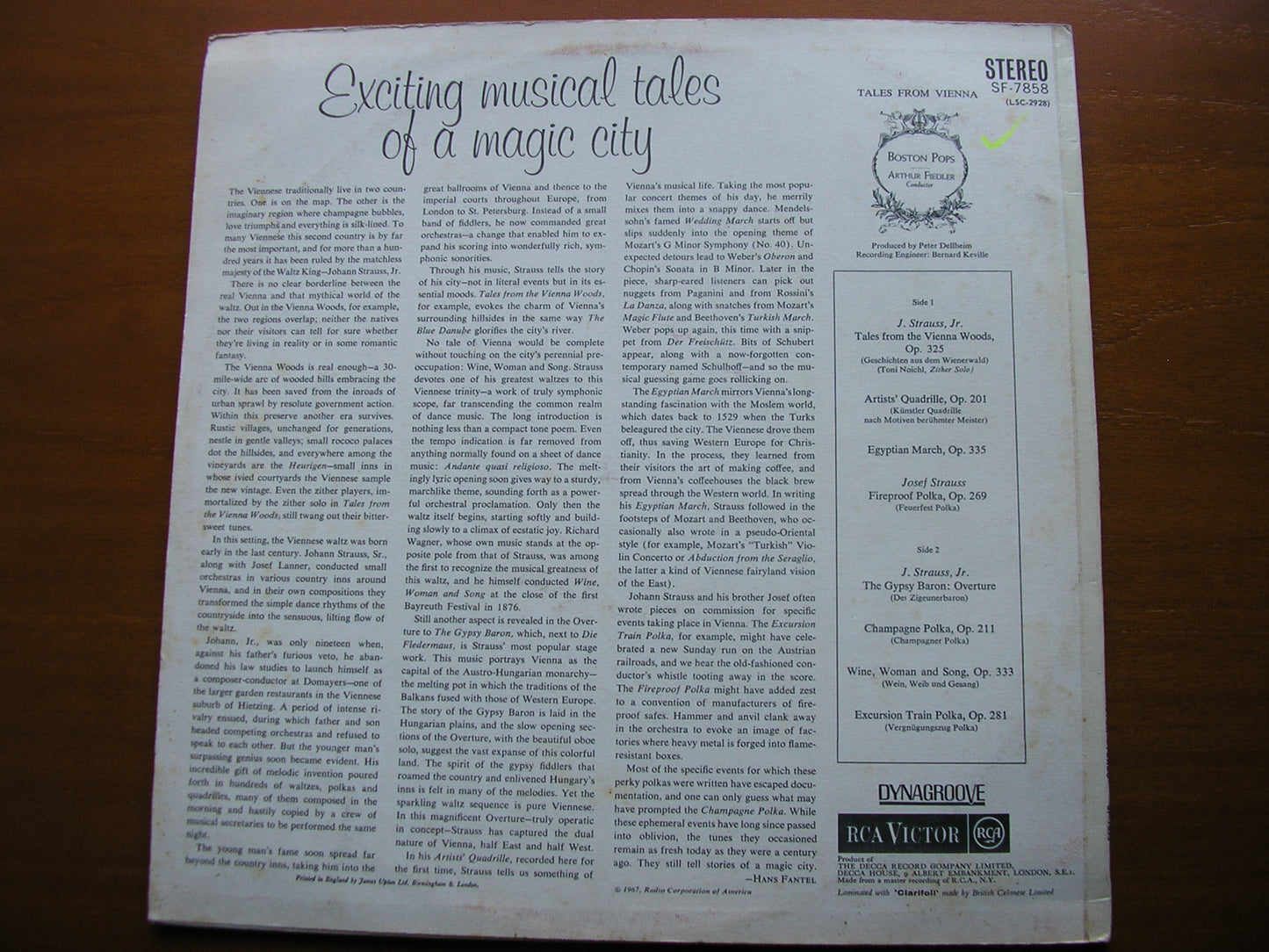TALES FROM VIENNA: JOHANN & JOSEF STRAUSS FIEDLER / BOSTON POPS SF 7858