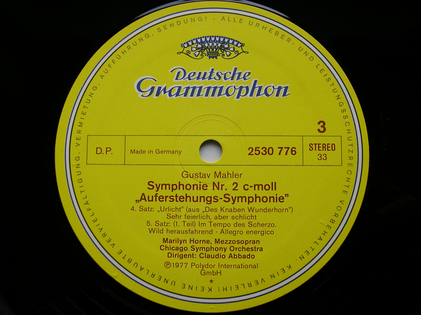 MAHLER: SYMPHONY No. 2 'Resurrection' HORNE / NEBLETT / CHICAGO SYMPHONY / ABBADO 2707 094