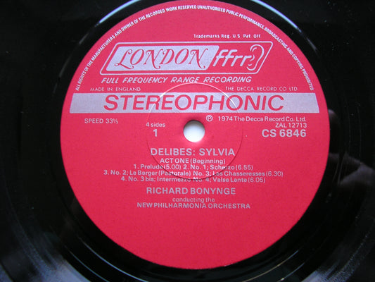 DELIBES: SYLVIA     BONYNGE / NEW PHILHARMONIA  2 LP   CSA 2236