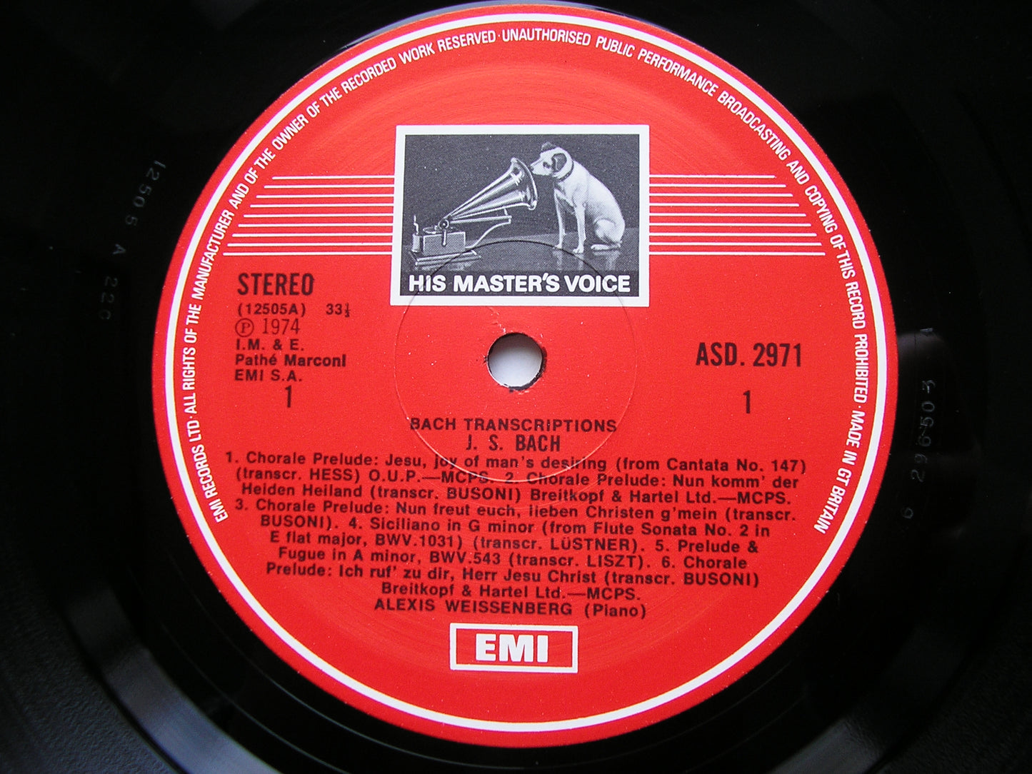 BACH TRANSCRIPTIONS: BUSONI / LISZT / SILOTI / HESS ALEXIS WEISSENBERG ASD 2971