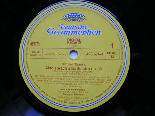 STRAUSS: ALSO SPRACH ZARATHUSTRA / TOD UND VERKLARUNG    SINOPOLI / NEW YORK PHILHARMONIC    423 576