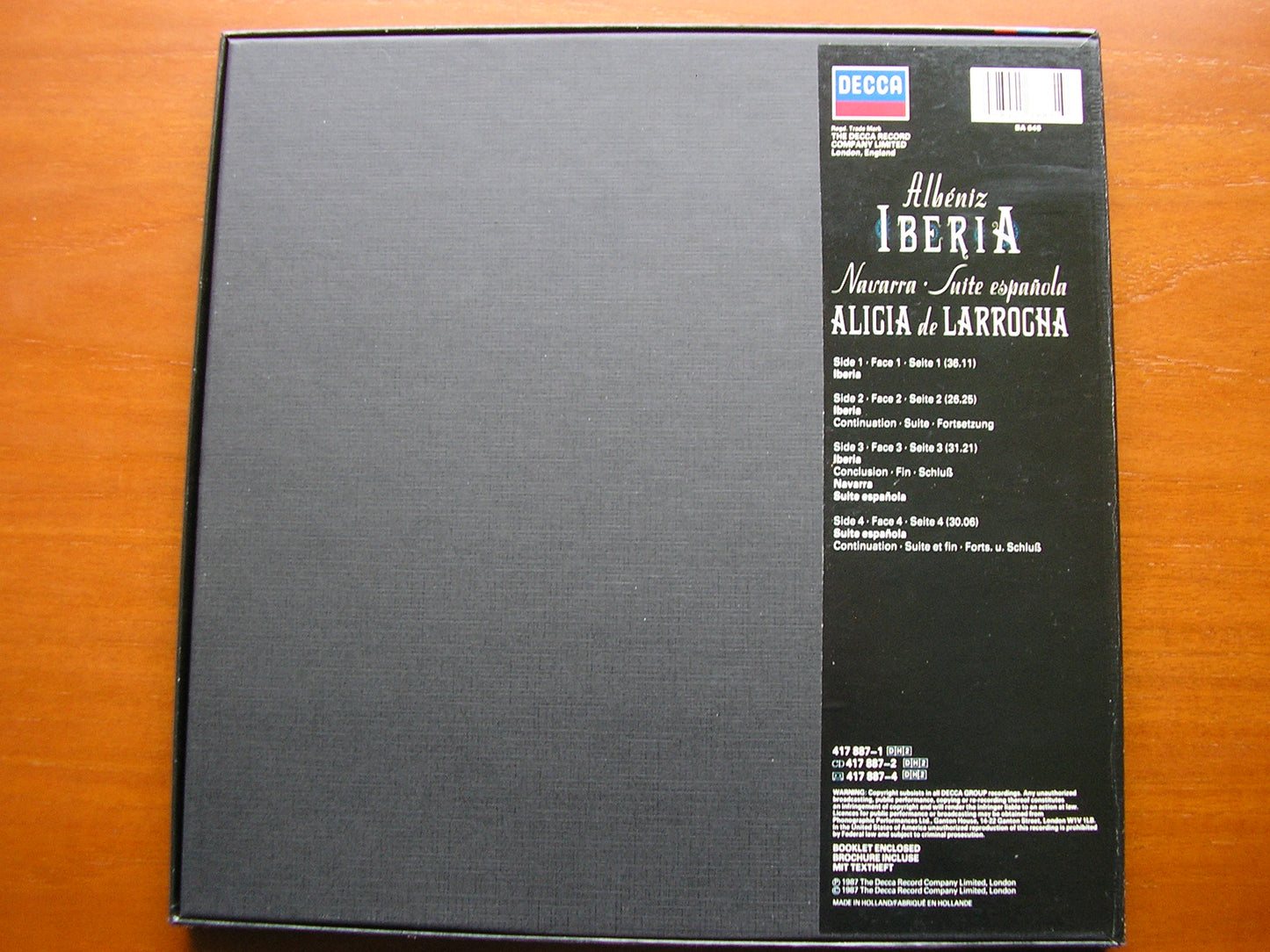 ALBENIZ: IBERIA / NAVARRA / SUITE ESPANOLA    ALICIA DE LARROCHA    417 887