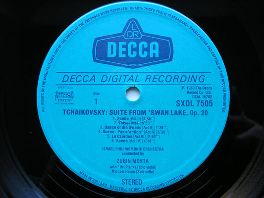TCHAIKOVSKY: SWAN LAKE Suite / NUTCRACKER Suite     MEHTA / ISRAEL PHILHARMONIC   SXDL 7505