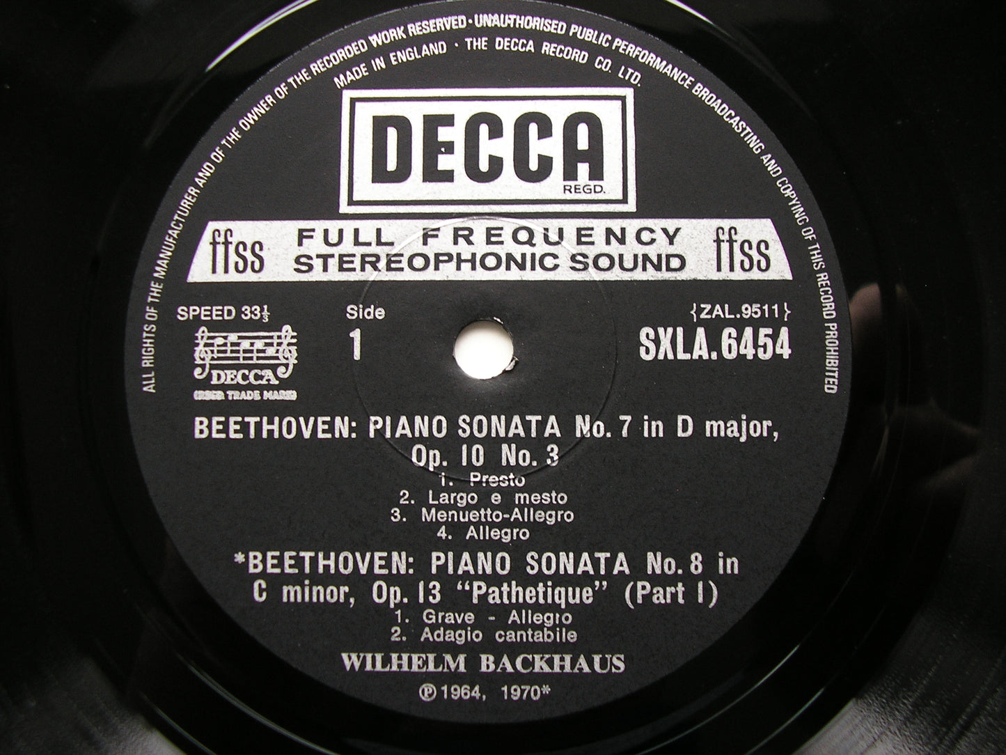 BEETHOVEN: THE COMPLETE PIANO SONATAS    WILHELM BACKHAUS    SXLA 6452 - 6461     10 LP