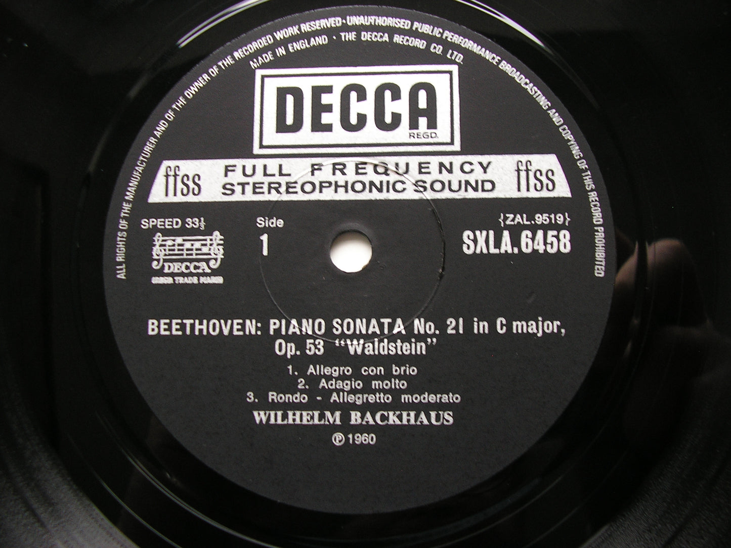 BEETHOVEN: THE COMPLETE PIANO SONATAS    WILHELM BACKHAUS    SXLA 6452 - 6461     10 LP