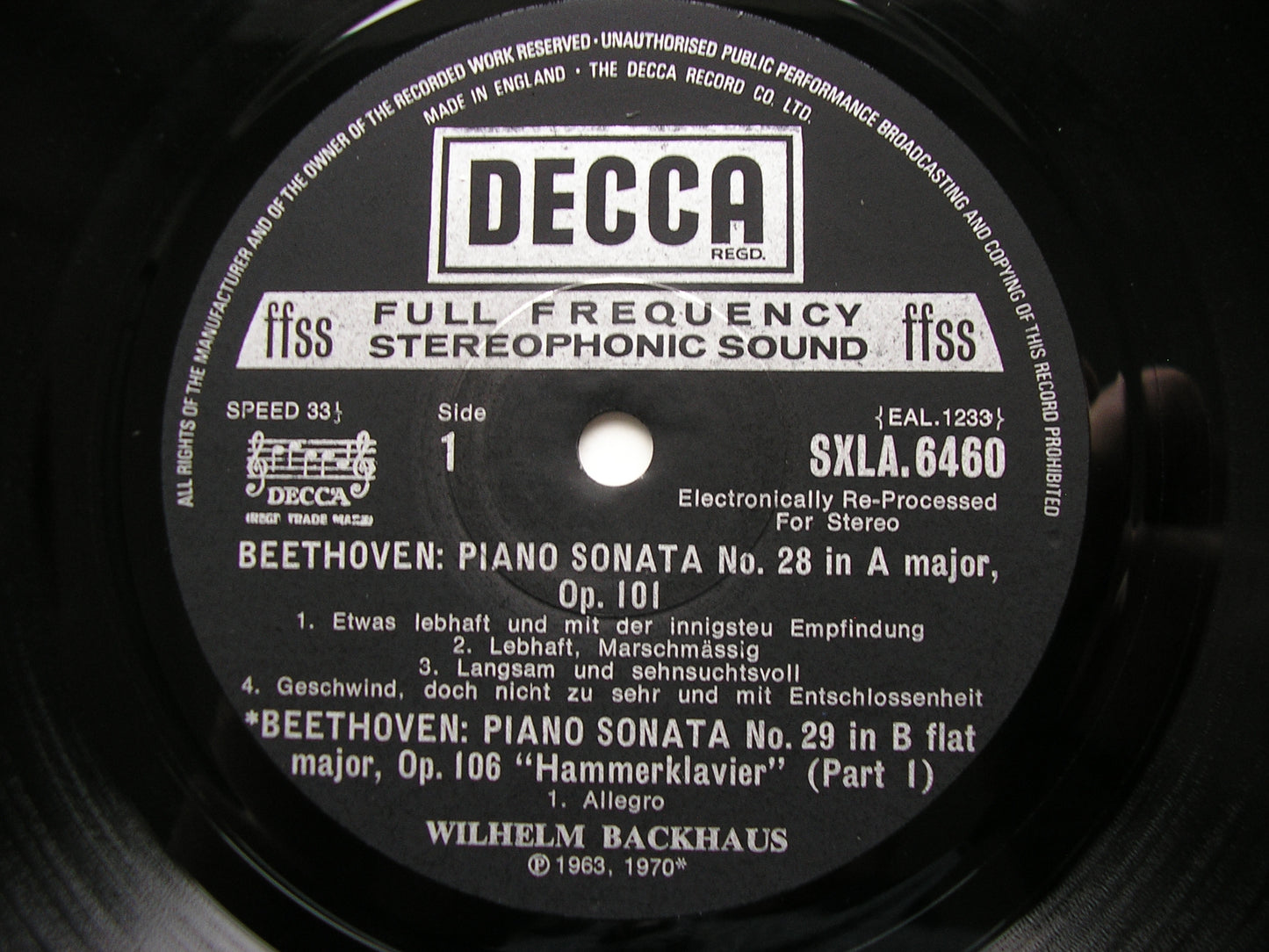 BEETHOVEN: THE COMPLETE PIANO SONATAS    WILHELM BACKHAUS    SXLA 6452 - 6461     10 LP