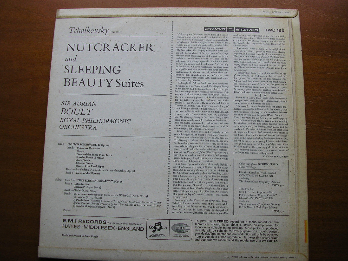 TCHAIKOVSKY: NUTCRACKER Suite / SLEEPING BEAUTY Suite BOULT / ROYAL PHILHARMONIC TWO 183