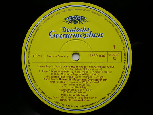 BASSOON CONCERTOS: VANHAL / STAMITZ / MUTHEL     TURKOVIC / YSAYE STRING ENSEMBLE / KLEE    2530 036