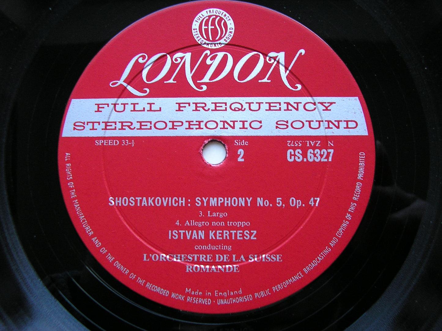 SHOSTAKOVICH: SYMPHONY No. 5 ISTVAN KERTESZ / SUISSE ROMANDE CS 6327