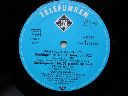 BOCCHERINI: THREE STRING QUINTETS    QUARTETTO ESTERHAZY     6.42353