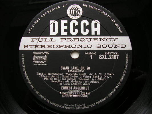 TCHAIKOVSKY: SWAN LAKE    ANSERMET / SUISSE ROMANDE       SXL 2107 - 8