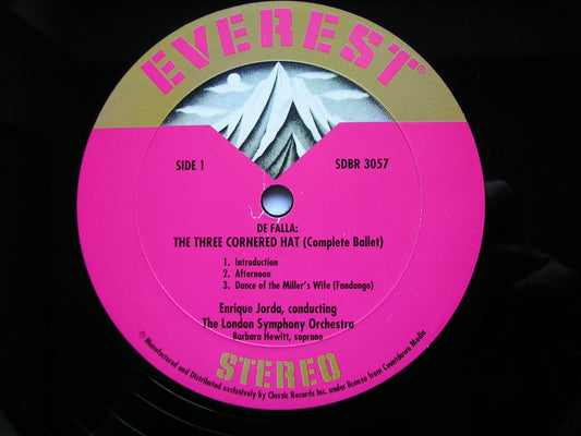 FALLA: THE THREE CORNERED HAT    JORDA / LONDON SYMPHONY     CLASSIC / EVEREST  SDBR 3057