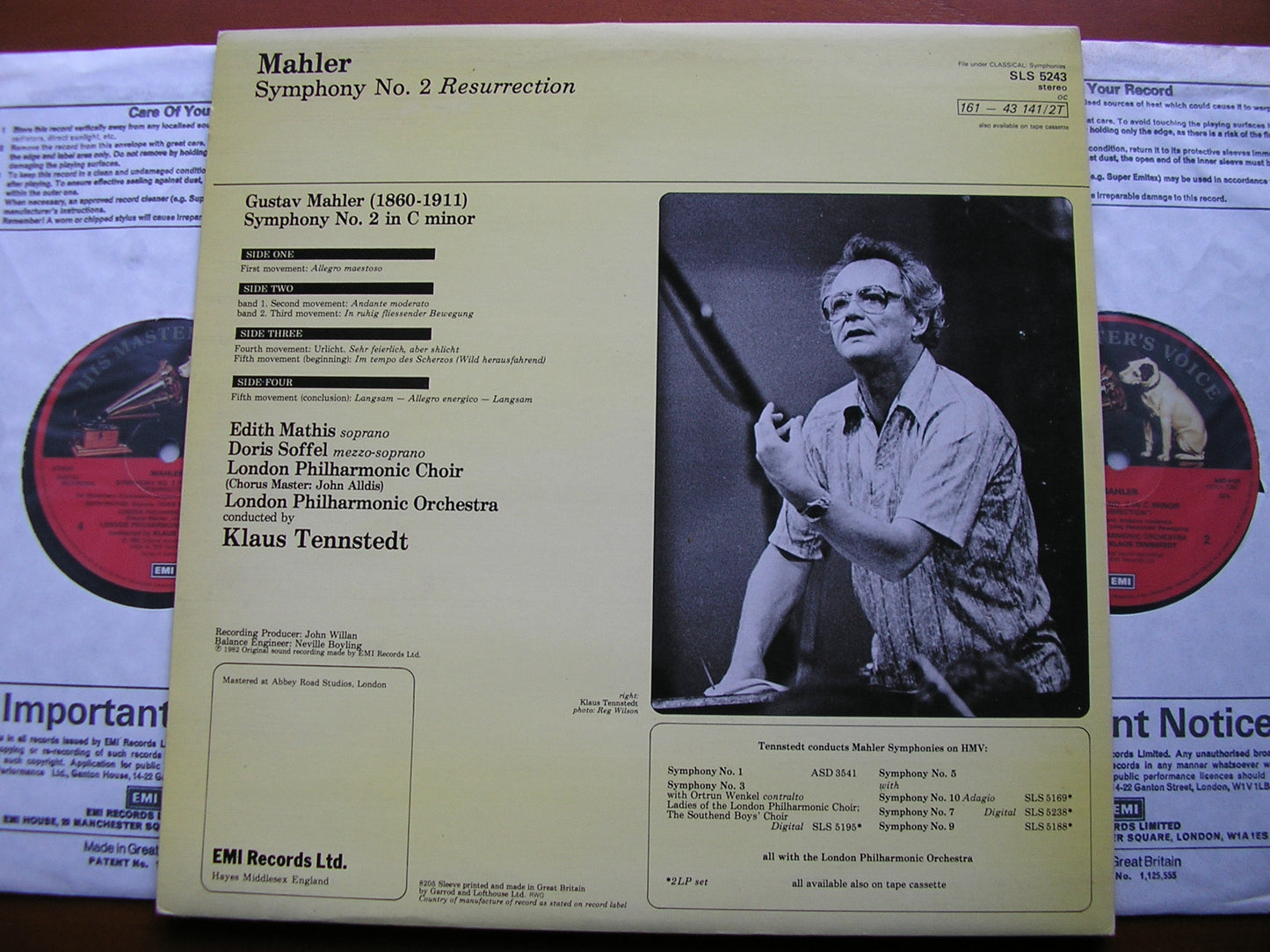 MAHLER: SYMPHONY No. 2 'Resurrection' SOFFEL / MATHIS / LONDON PHILHARMONIC / TENNSTEDT SLS 5243