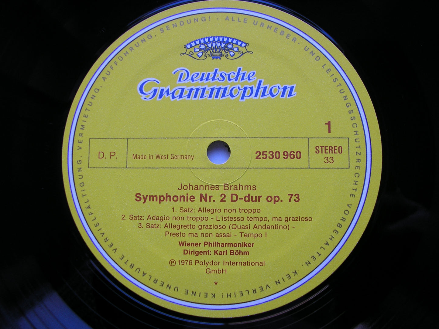 BRAHMS: SYMPHONY No. 2 / HAYDN VARIATIONS BOHM / VIENNA PHILHARMONIC 2530 960