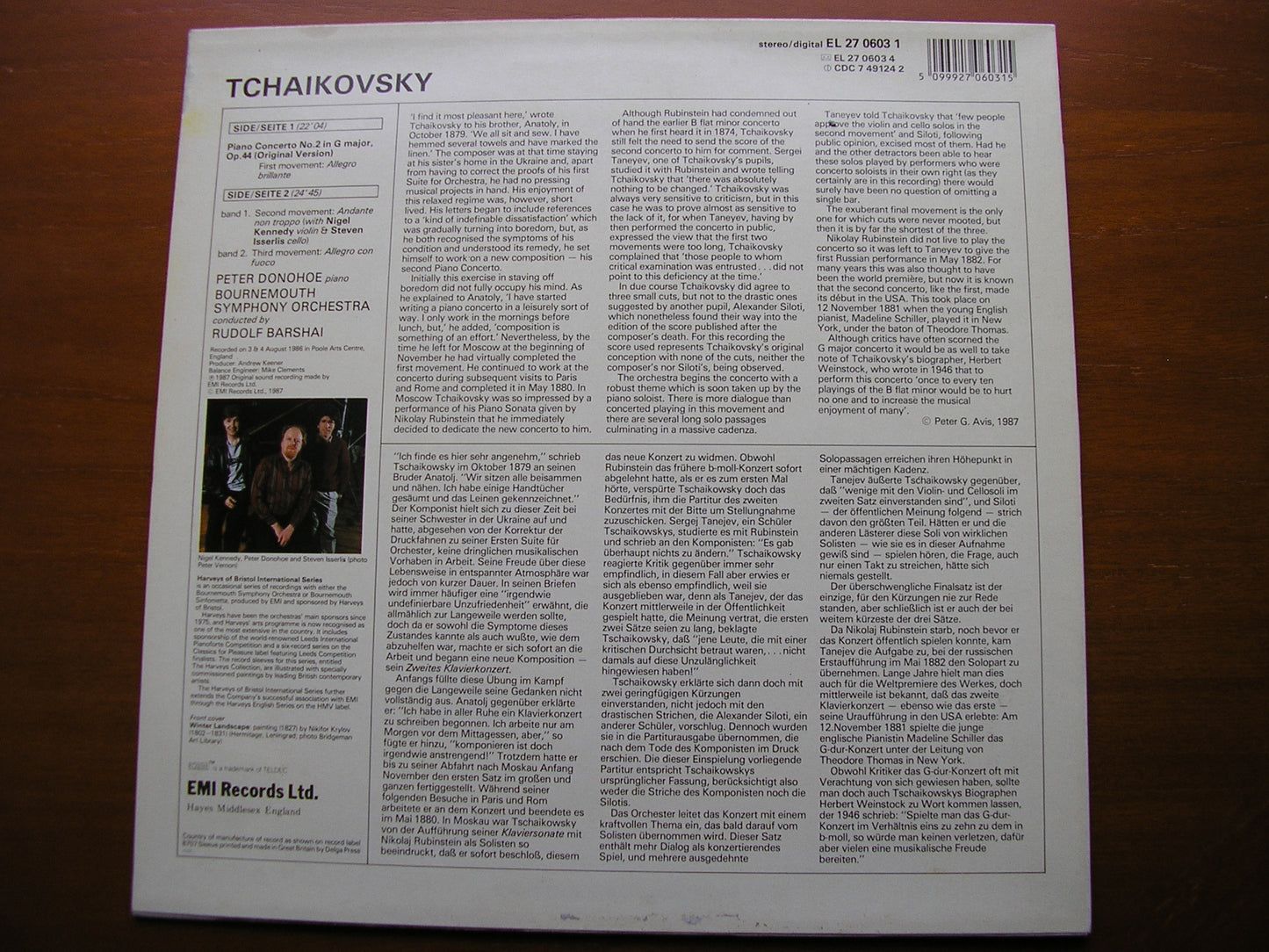 TCHAIKOVSKY: PIANO CONCERTO No. 2 DONOHOE / BOURNEMOUTH SYMPHONY ORCHESTRA / BARSHAI 27 0603