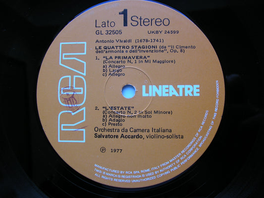 VIVALDI: THE FOUR SEASONS    ACCARDO / ITALIAN CHAMBER ORCHESTRA    GL 32505