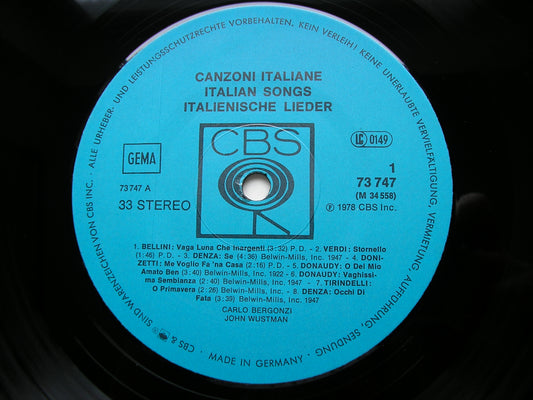 CARLO BERGONZI SINGS ITALIAN SONGS: DENZA / DONAUDY / VERDI / BELLINI / DONIZETTI / ROSSINI / TOSTI / MASCAGNI / de CURTIS    73747